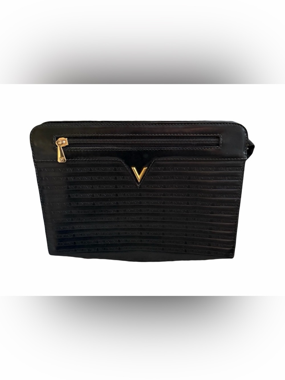 Mario Valentino Black Leather Clutch